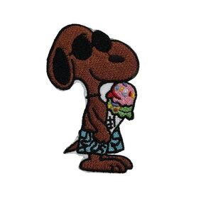 Snoopy Tan Ice Cream Beach Embroidered Patch